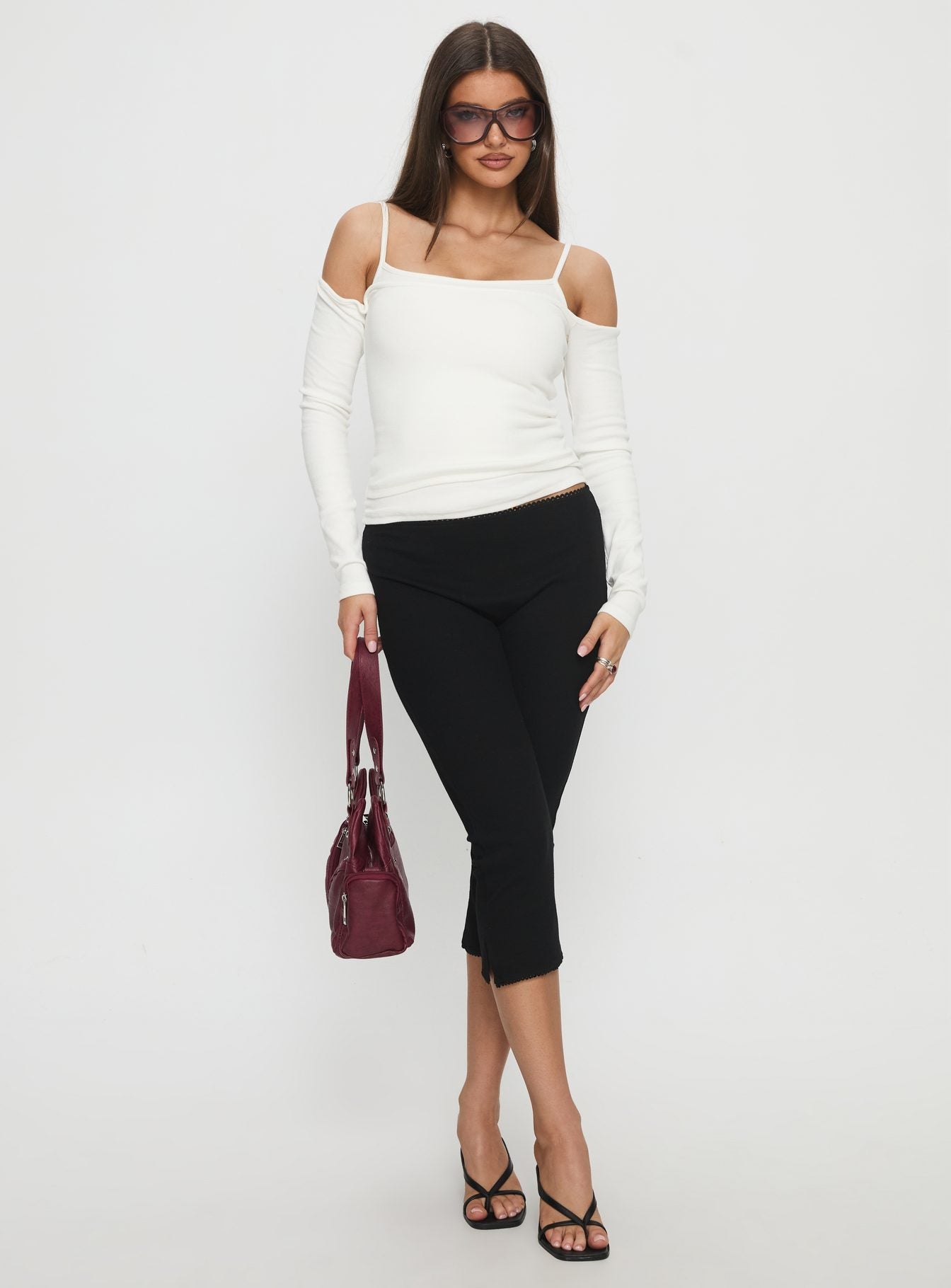 Baseline Rib Capri Pants Black Petite