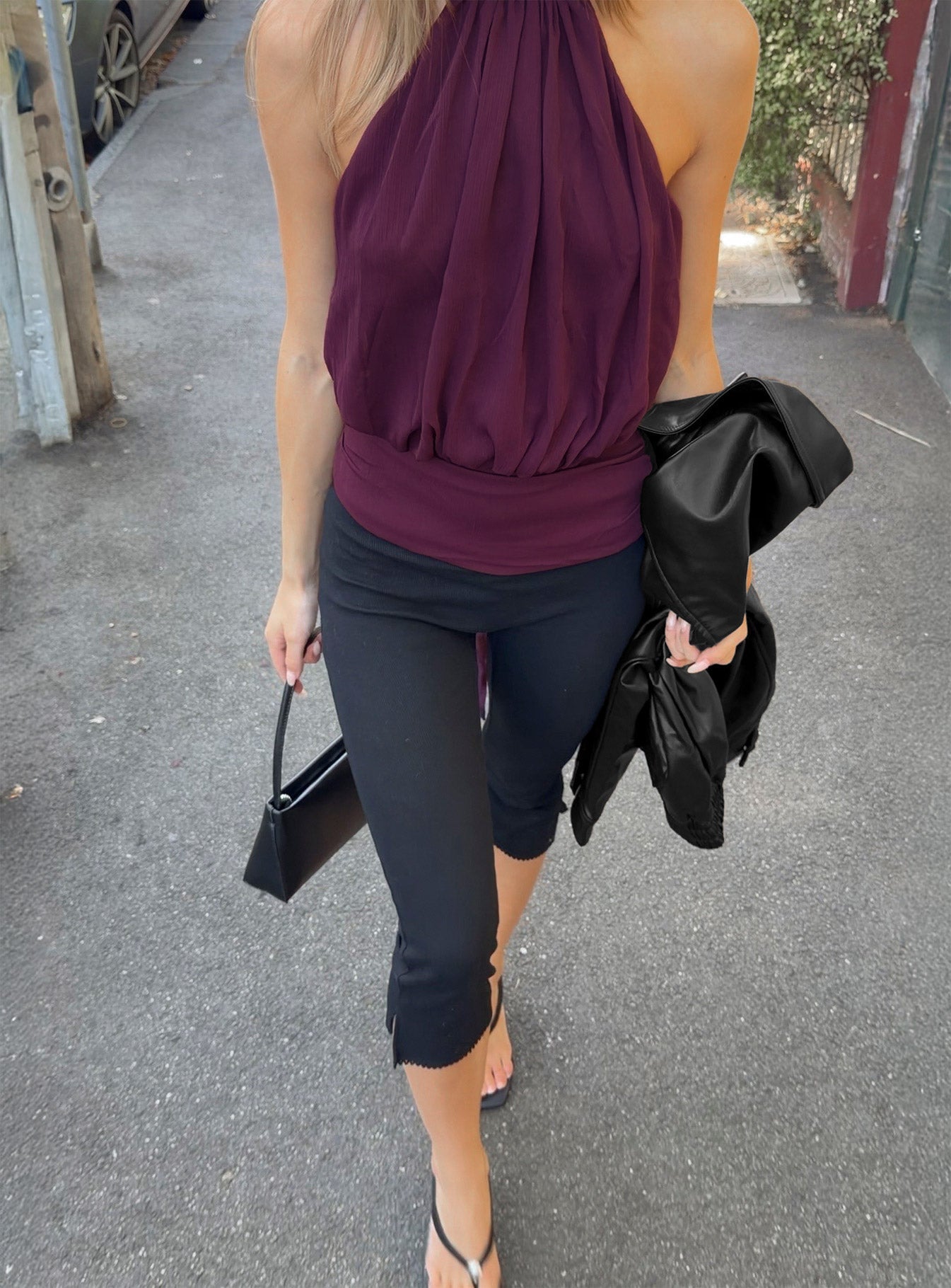 Baseline Rib Capri Pants Black Petite