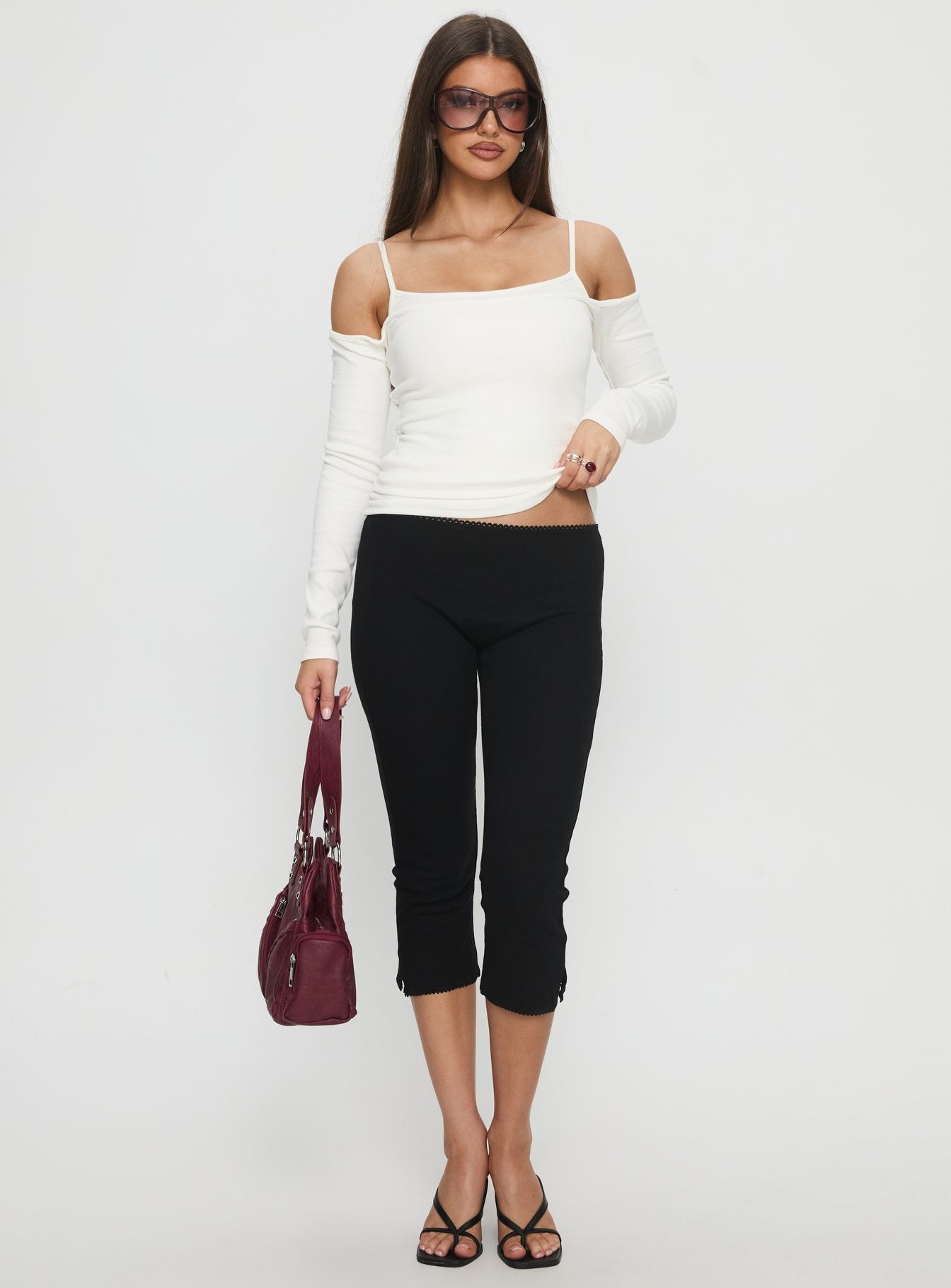 Baseline Rib Capri Pants Black Petite