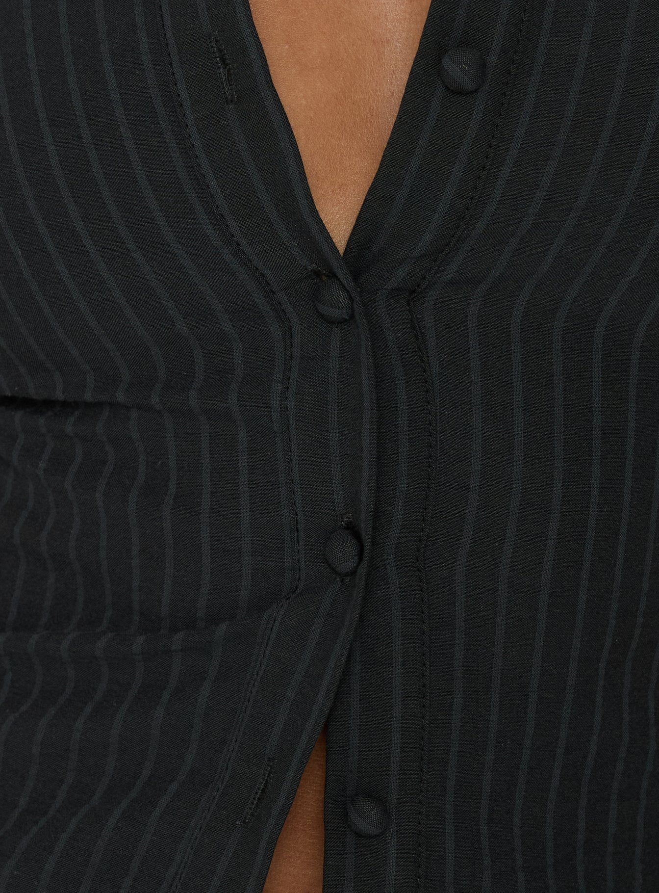 Anni Pinstripe Shirt Black