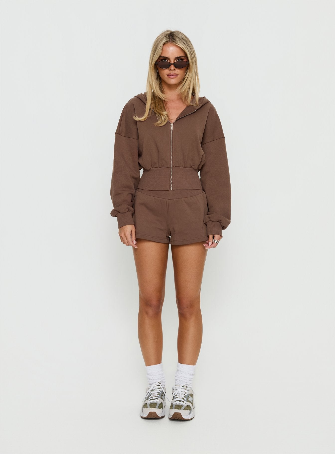 Daytime Cropped Blouson Hoodie Cocoa