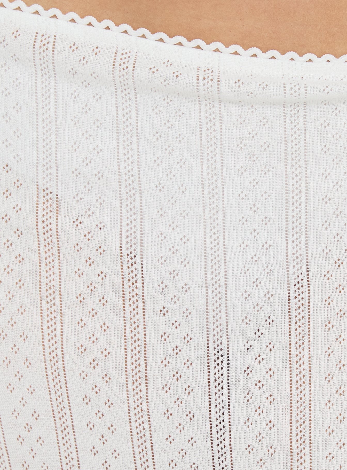 Coralyne Pointelle Midi Skirt White