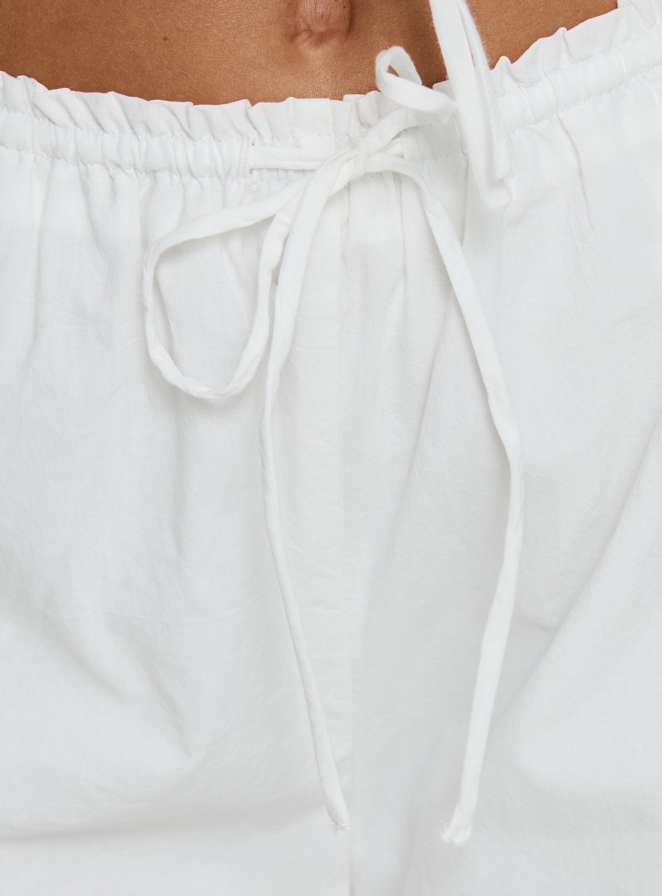 Kissed Chaos Broderie Anglais Tie Waist Pants White