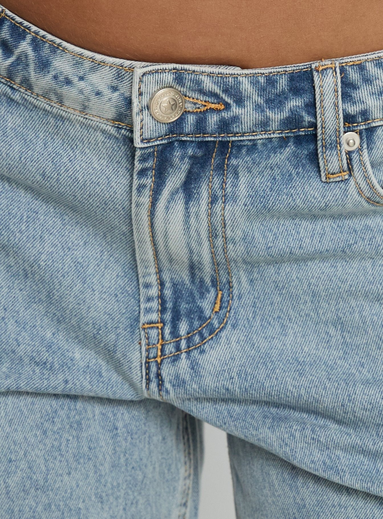 Cult Classic Longline Denim Shorts Light Blue Wash