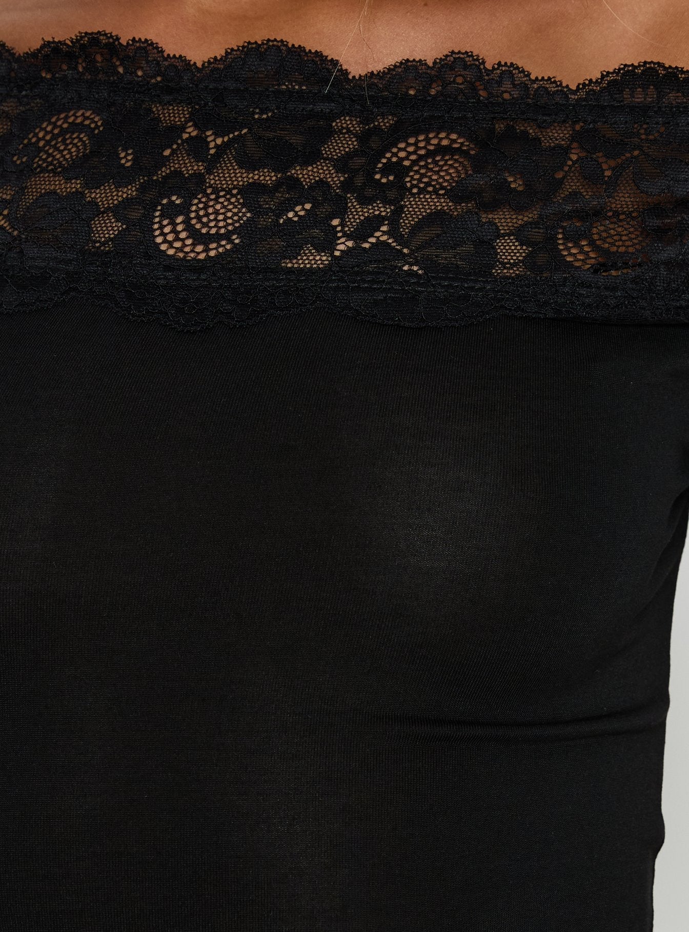 Breiann Lace Off Shoulder Short Sleeve Top Black
