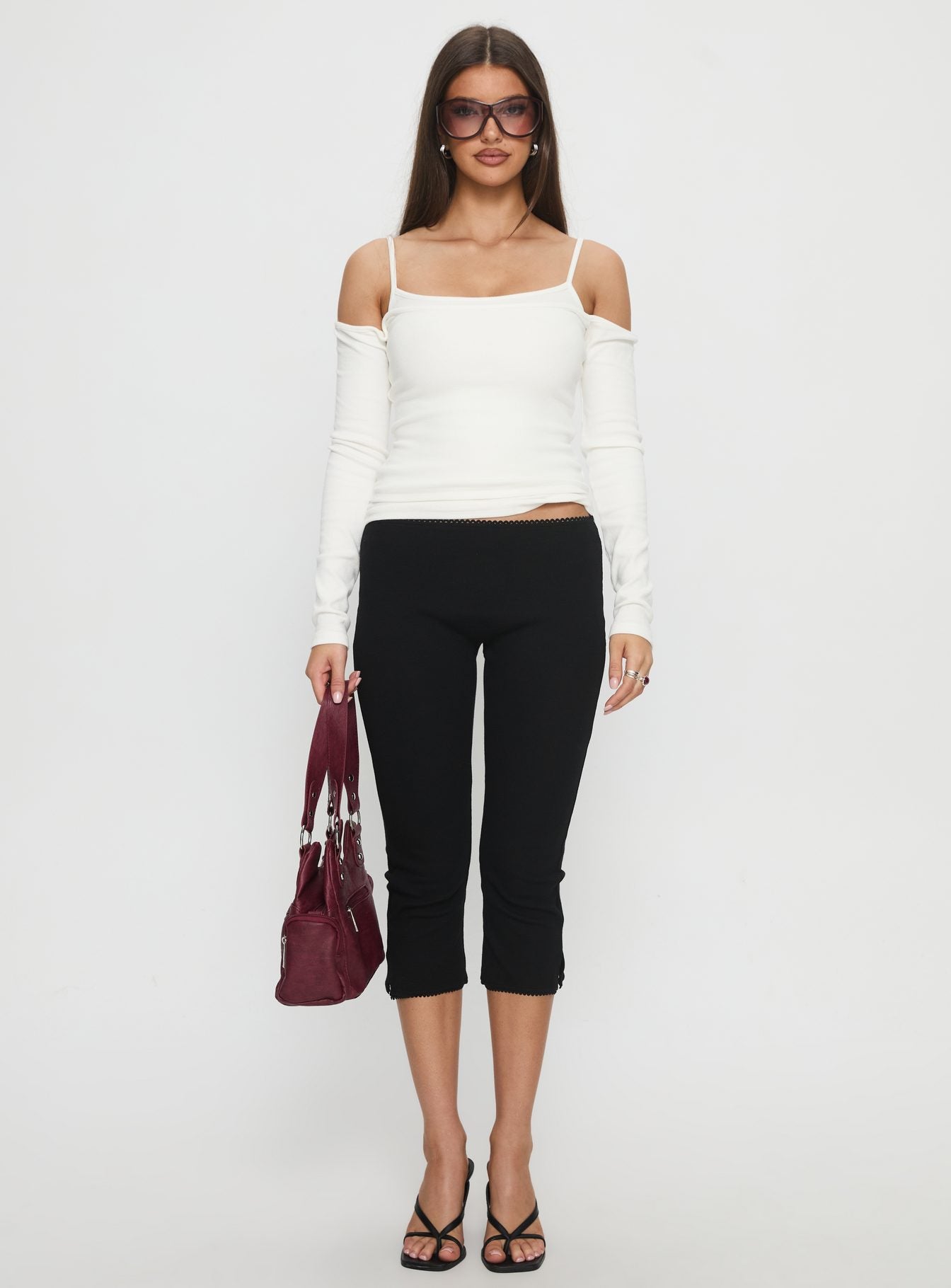 Baseline Rib Capri Pants Black Petite