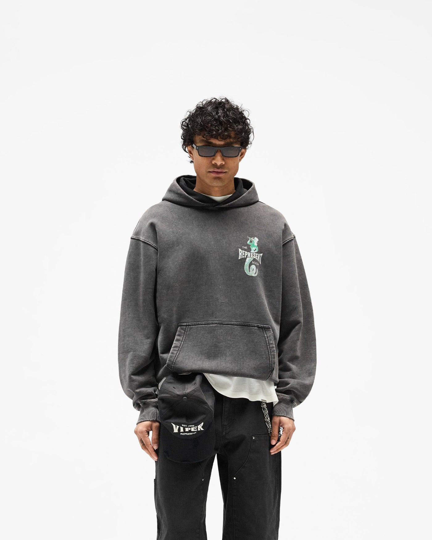 Represent x The Viper Room Dice Hoodie - Vintage Grey