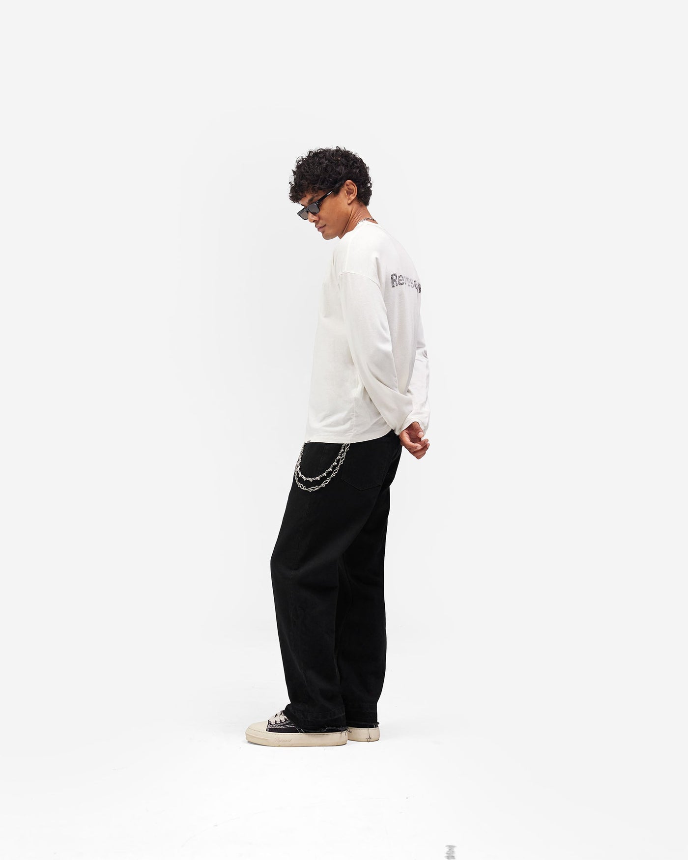 Lowercase Logo Long Sleeve T-Shirt - Flat White
