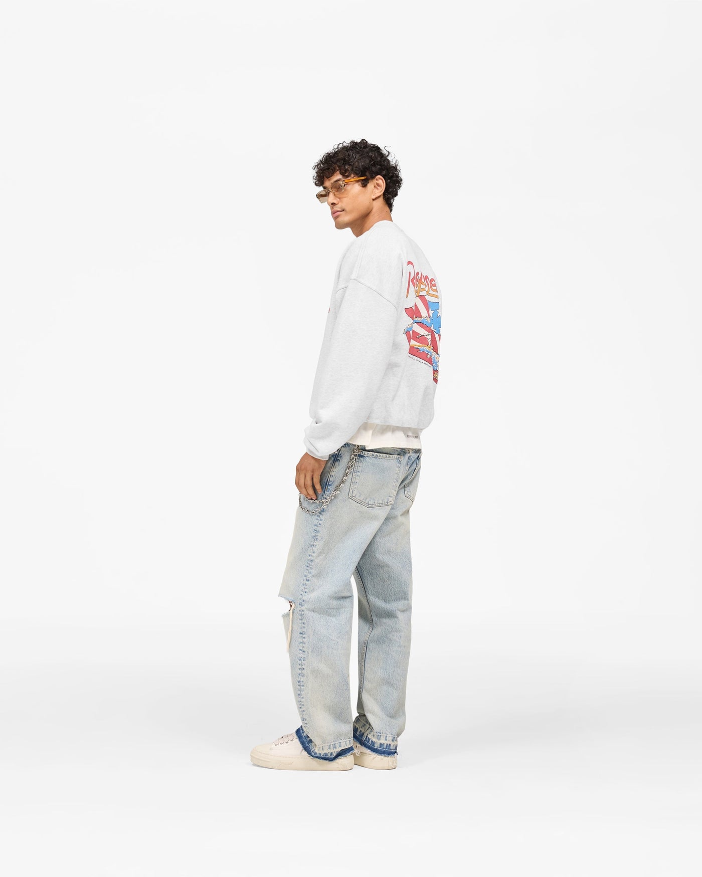 Represent x Beach Boys Americas Band Sweater - Ice Grey Marl