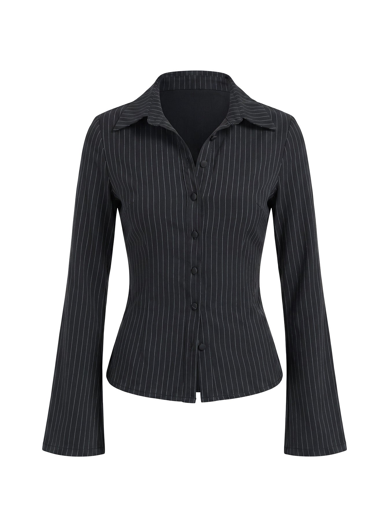 Anni Pinstripe Shirt Black