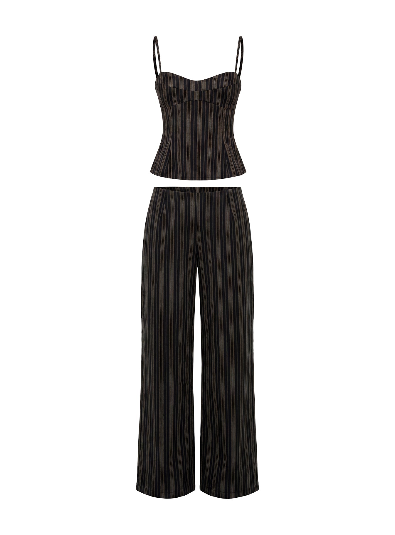 Kierstyn Corset Set Black Stripe
