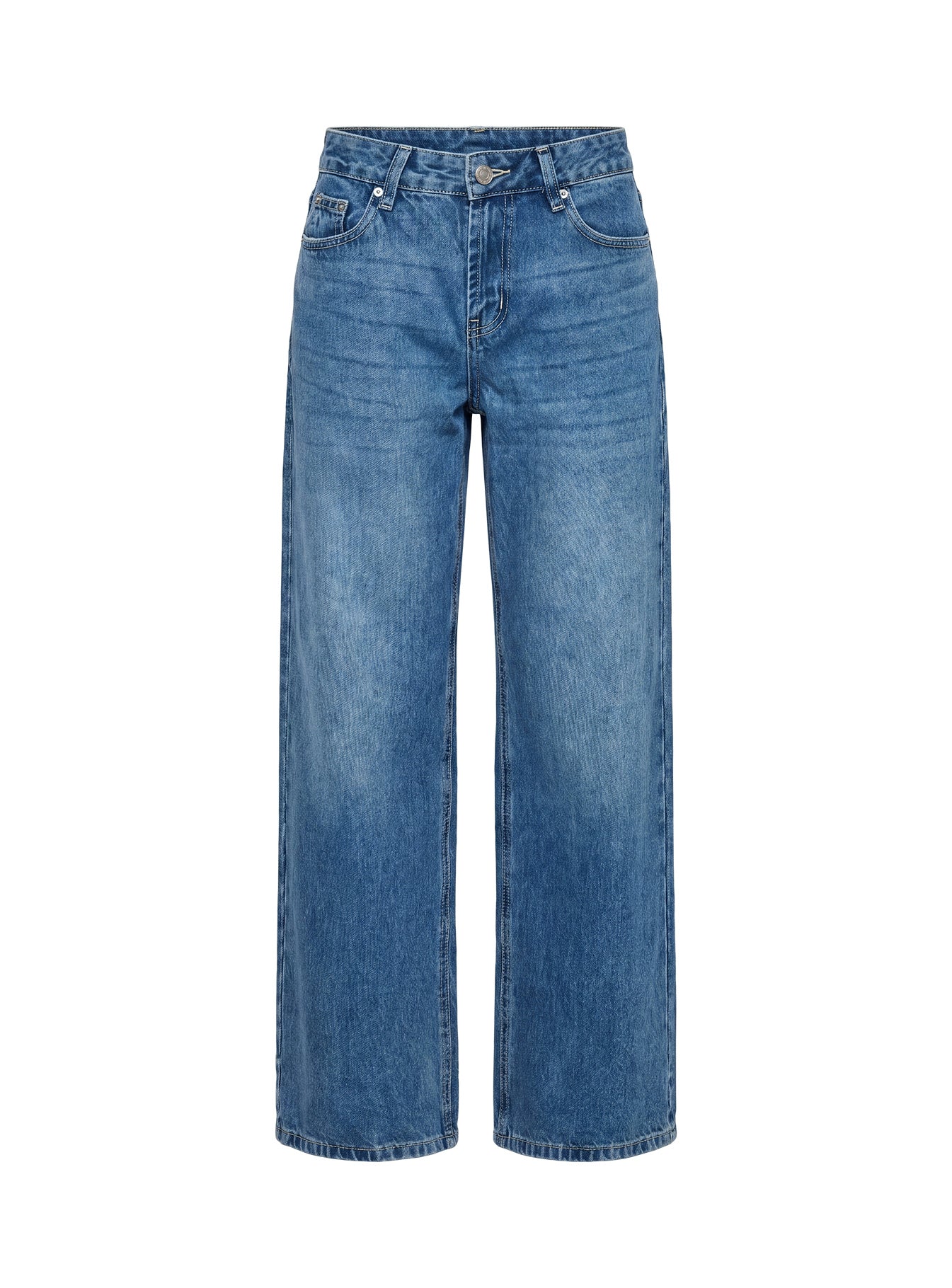 Serenitia Mid Rise Relaxed Jeans Mid Blue Wash