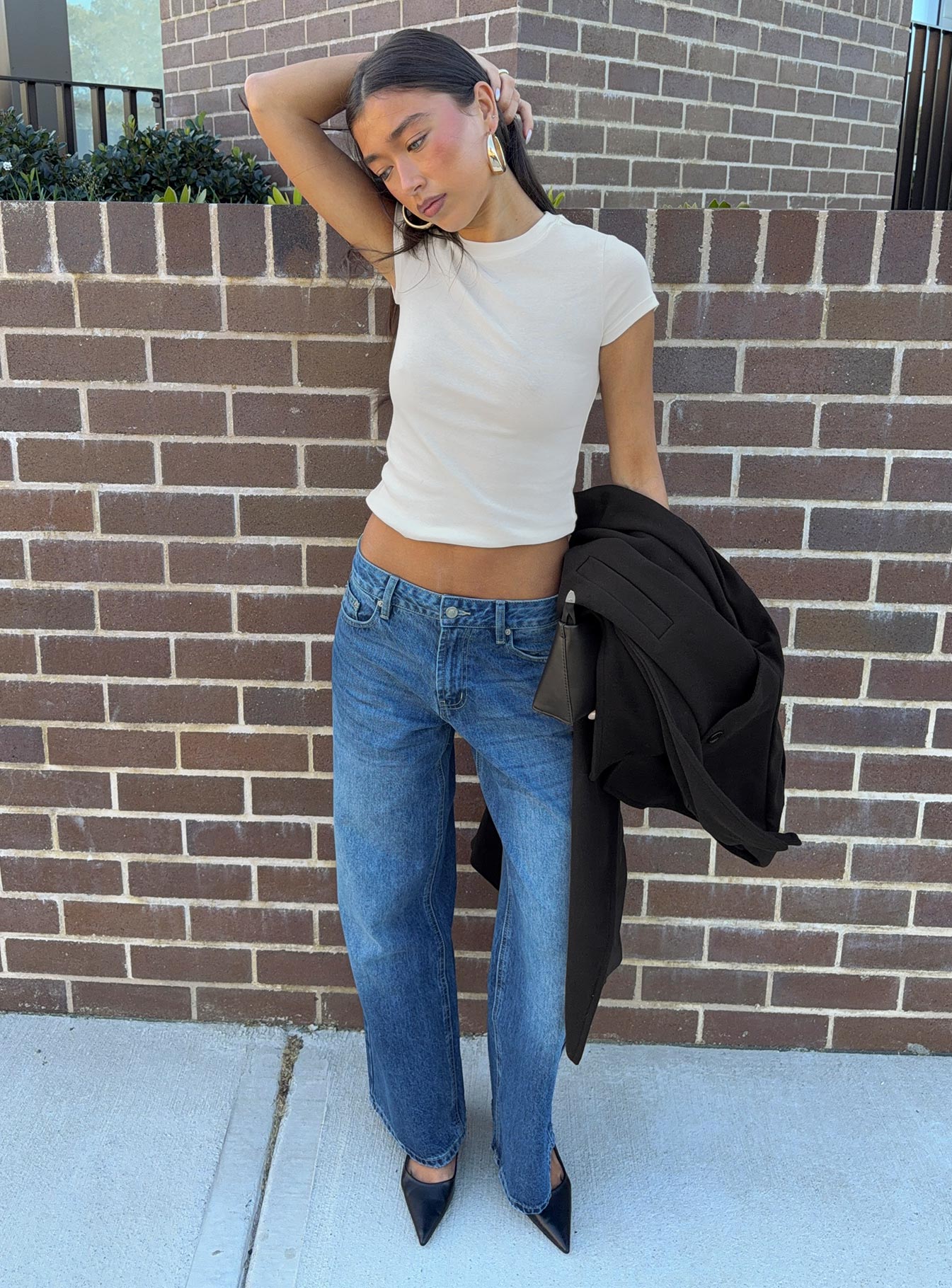 Serenitia Mid Rise Relaxed Jeans Mid Blue Wash