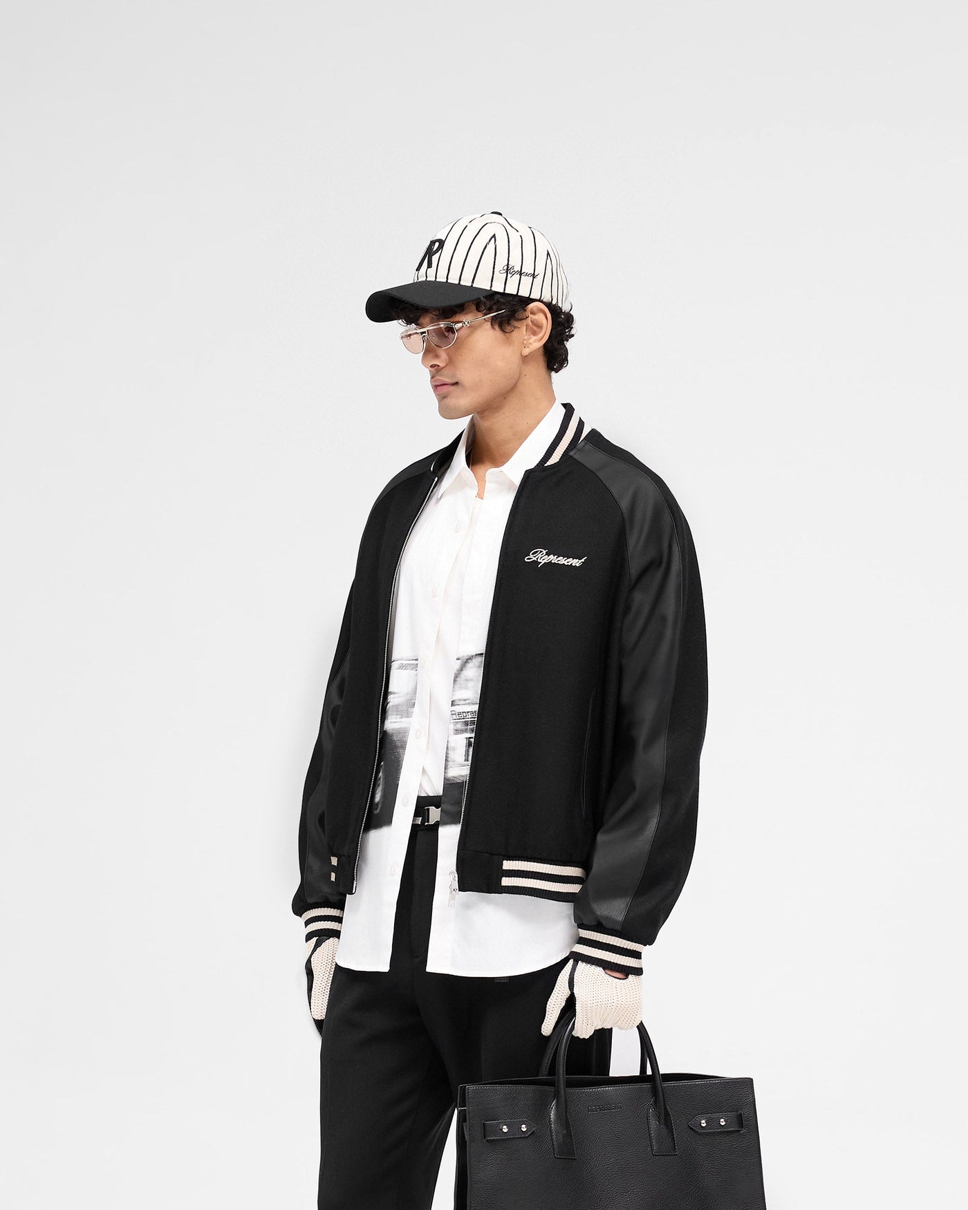 Raglan Varsity Jacket - Black