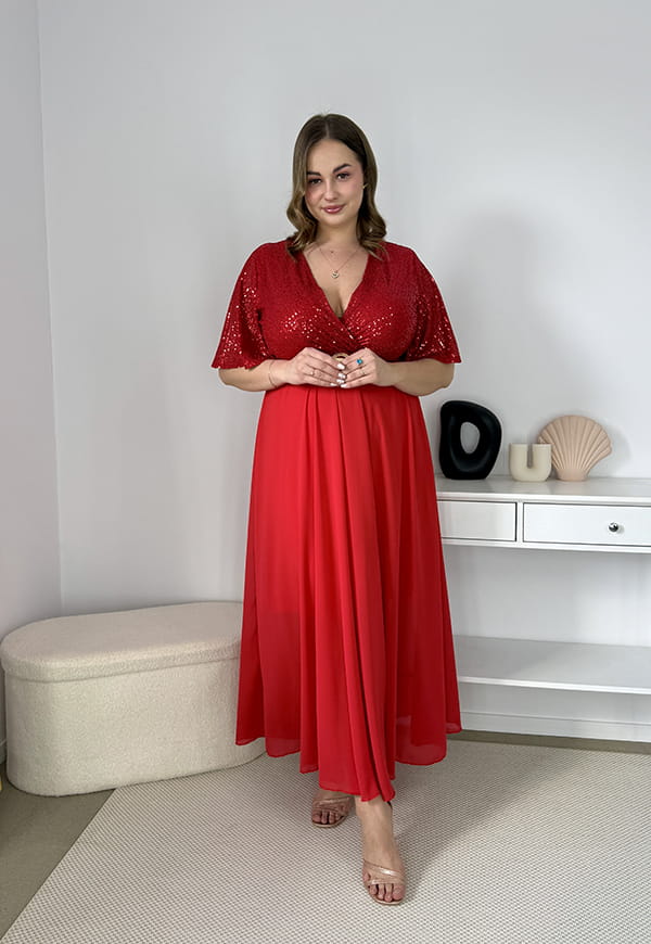 SERENA – Sukienka Maxi z Cekinami