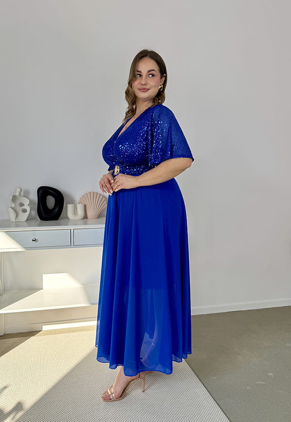 SERENA – Sukienka Maxi z Cekinami