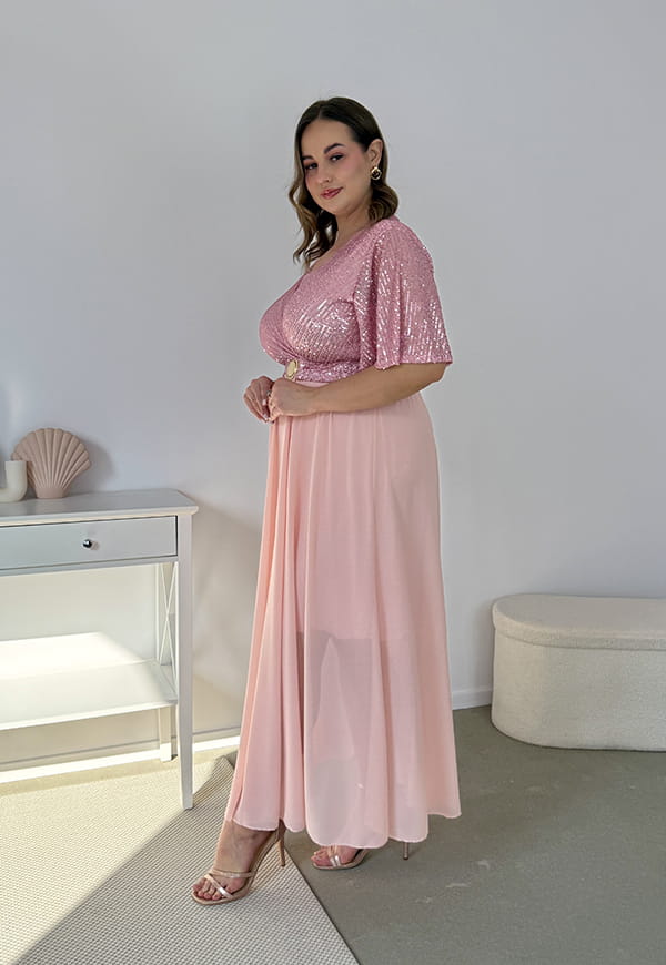 SERENA – Sukienka Maxi z Cekinami