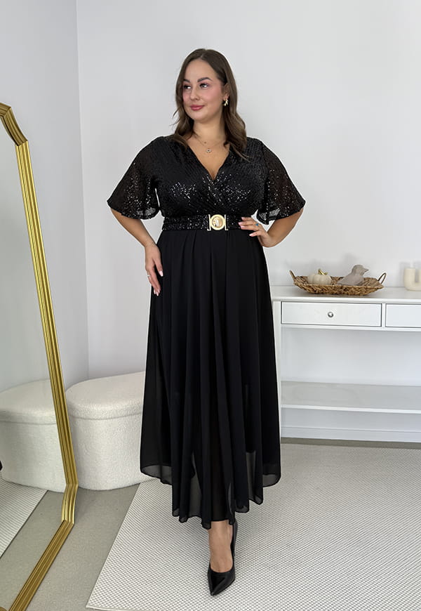 SERENA – Sukienka Maxi z Cekinami