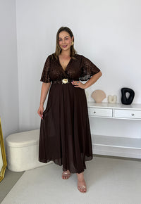 SERENA – Sukienka Maxi z Cekinami