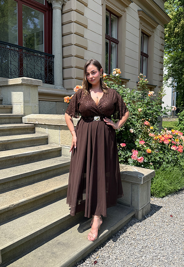 SERENA – Sukienka Maxi z Cekinami