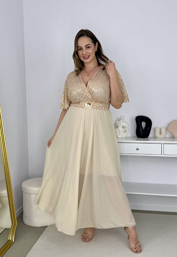 SERENA – Sukienka Maxi z Cekinami