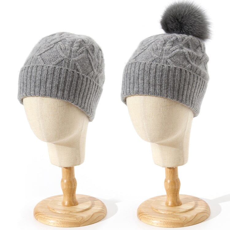 Bonnet Cachemire Pompon Amovible - Sophie
