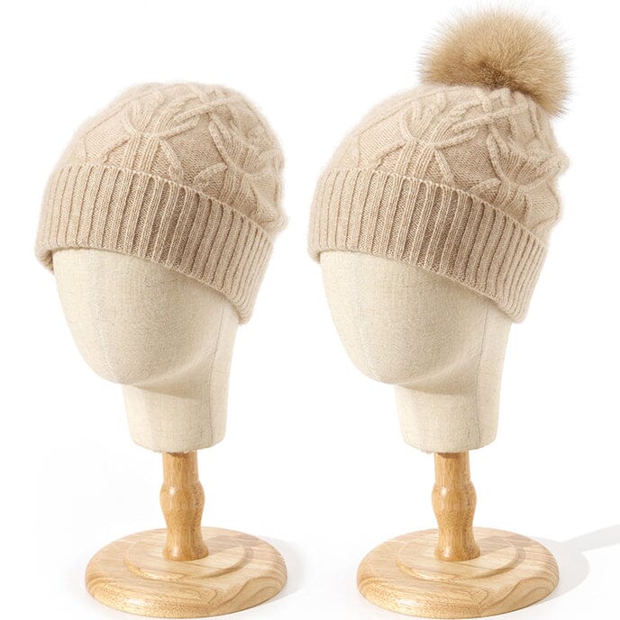 Bonnet Cachemire Pompon Amovible - Sophie