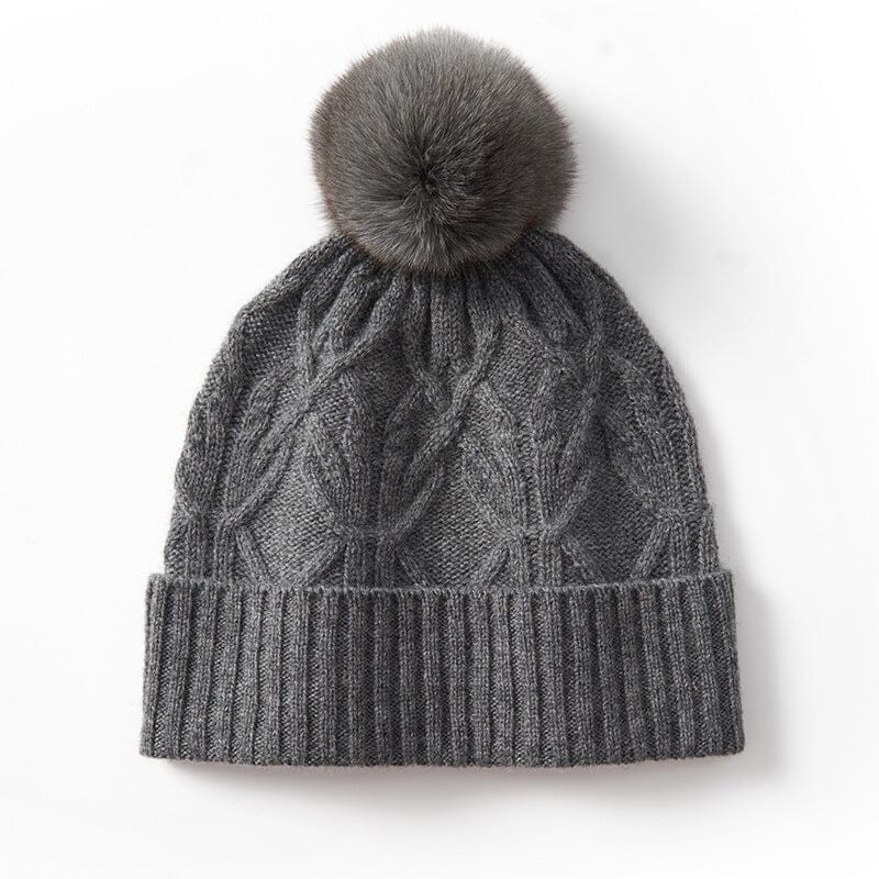 Bonnet Cachemire Pompon Amovible - Sophie