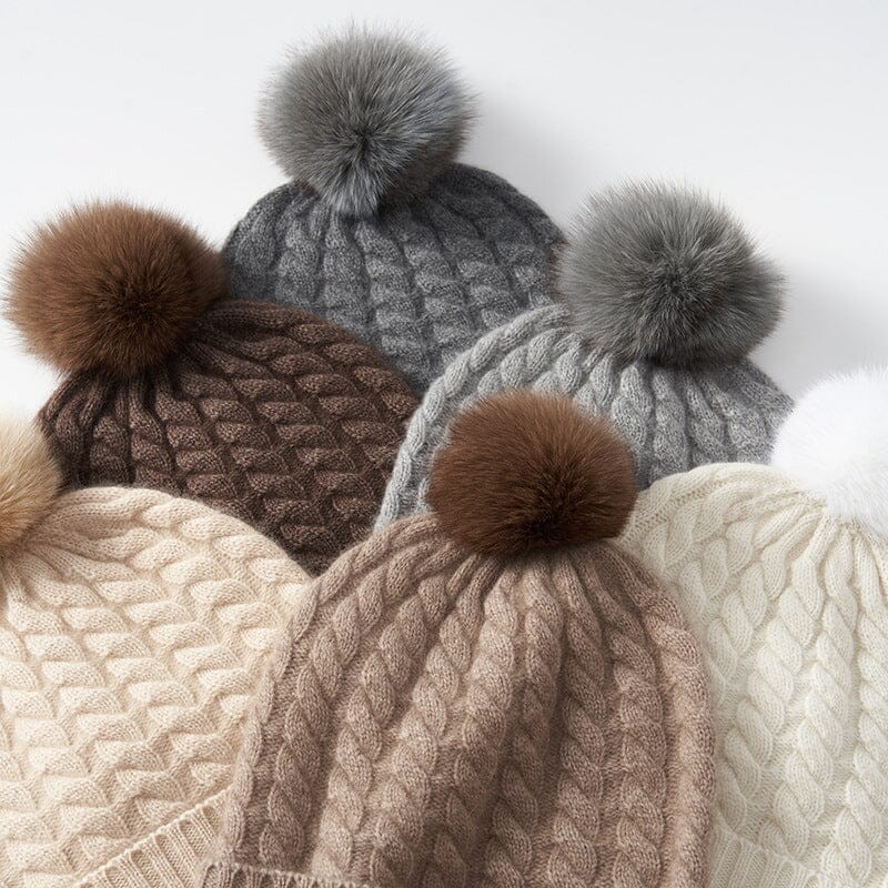 Bonnet Cachemire Pompon Amovible - Fanny