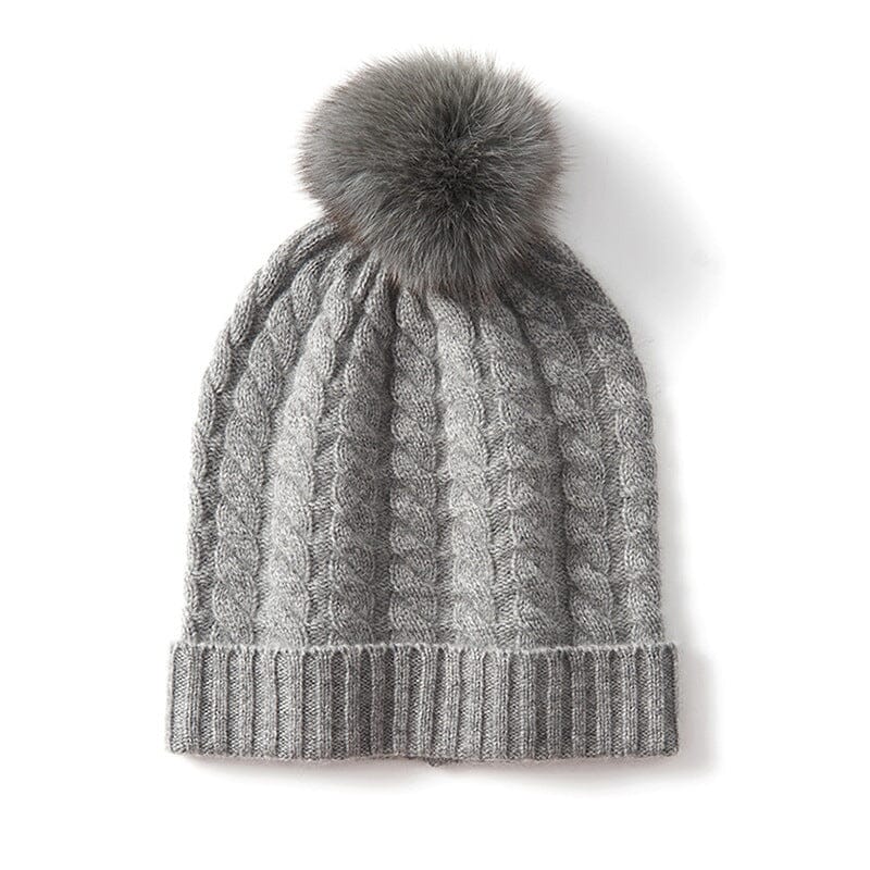 Bonnet Cachemire Pompon Amovible - Fanny