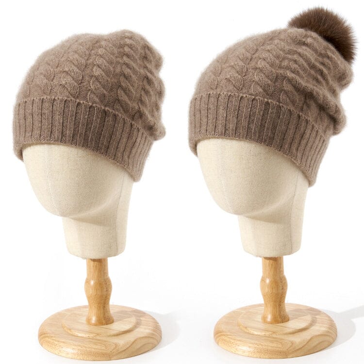 Bonnet Cachemire Pompon Amovible - Fanny