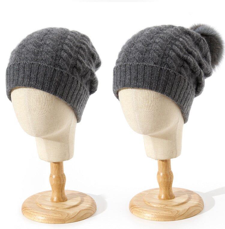 Bonnet Cachemire Pompon Amovible - Fanny
