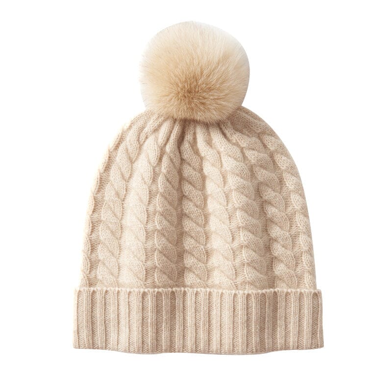 Bonnet Cachemire Pompon Amovible - Fanny