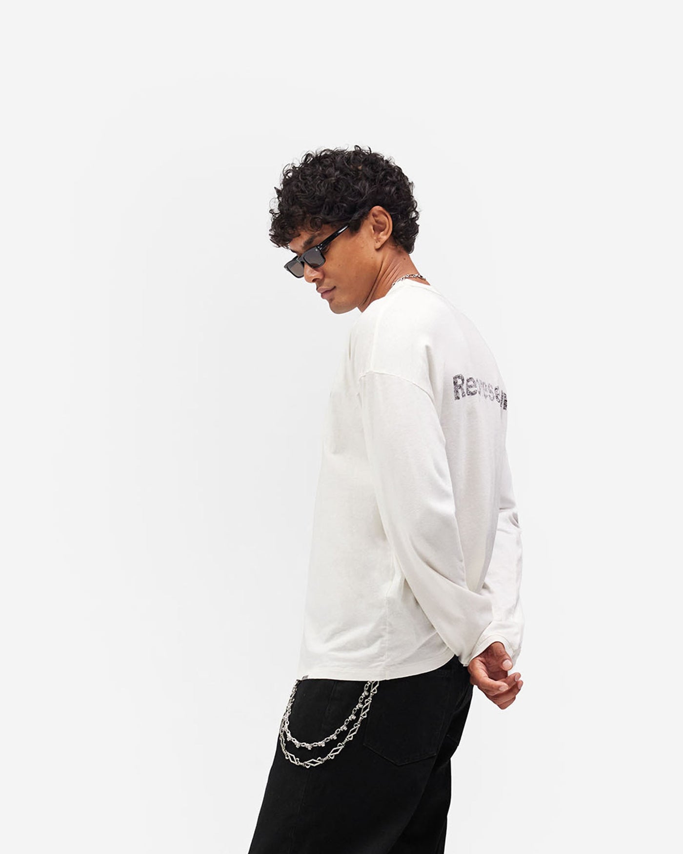 Lowercase Logo Long Sleeve T-Shirt - Flat White