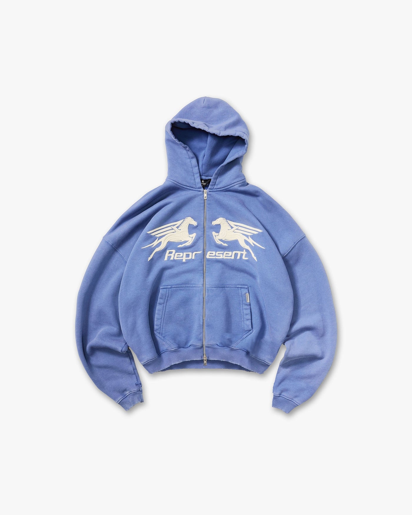 Pegasus Zip Through Hoodie - Indigo