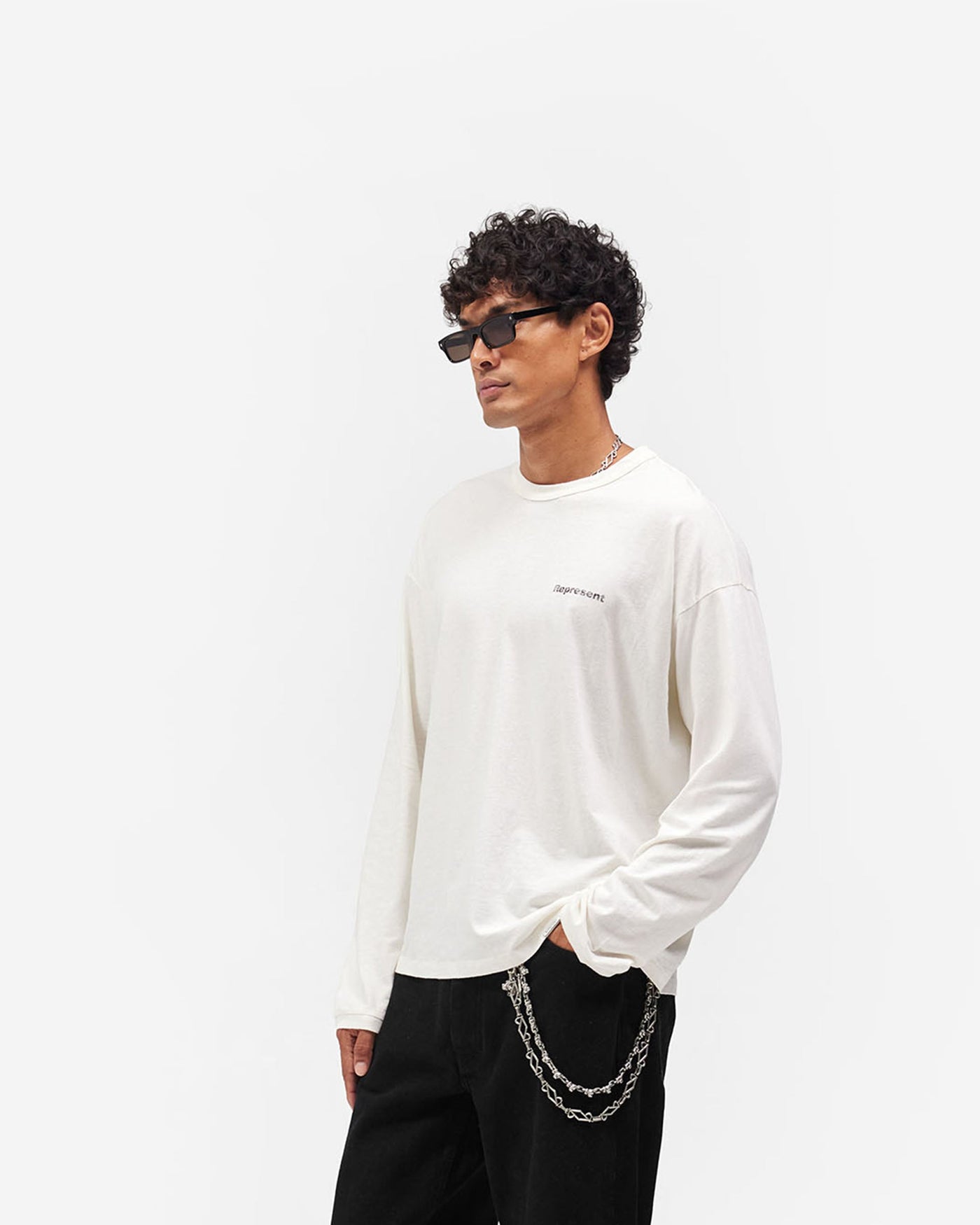 Lowercase Logo Long Sleeve T-Shirt - Flat White