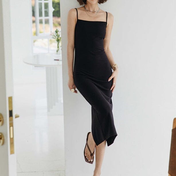 Robe Noire dos nu - Calissa, Élégante et Glamour