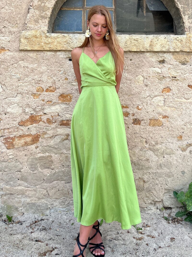 Robe Satin Dos Nu - Tessa, Élégance Satinée pour une Nuit Glamour